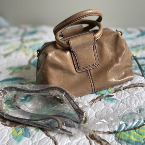 HOBO stone leather satchel crossbody